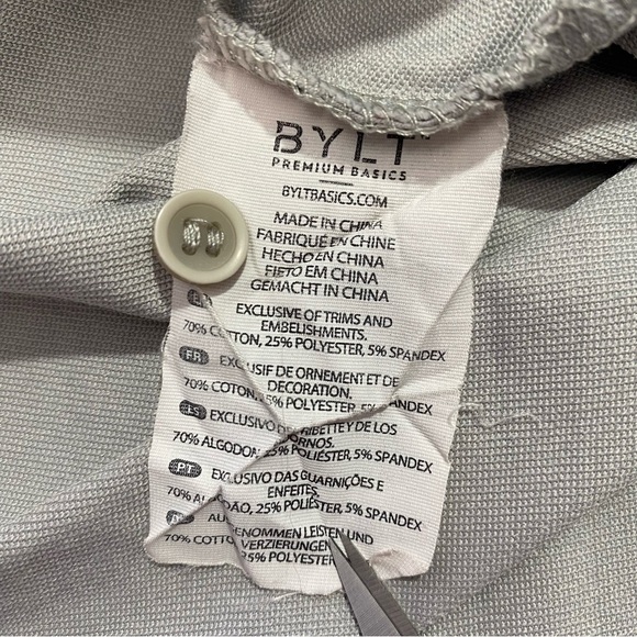 BYLT Premium Basics Men’s Lux Light Gray Hooded Long-Sleeve Henley Large - Picture 6 of 7